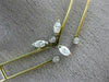 ANTIQUE .40CT DIAMOND 18K WHITE & YELLOW GOLD 3D V SHAPE FLOATING NECKLACE #3635