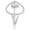 .33CT DIAMOND 18K WHITE GOLD ROUND & BAGUETTE CLUSTER DOUBLE PEAR SHAPE FUN RING