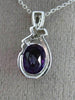 ESTATE 2.39CT DIAMOND & AAA AMETHYST 14K WHITE GOLD 3D OVAL BOW FLOATING PENDANT