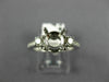 ESTATE WIDE .51CT DIAMOND 14K WHITE GOLD FLOWER SEMI MOUNT ENGAGEMENT RING 22187