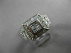 ESTATE LARGE .80CT DIAMOND 18KT WHITE GOLD INVISIBLE SQUARE COCKTAIL RING #21139