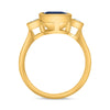 LARGE 2.67CT DIAMOND AAA SAPPHIRE 14KT YELLOW GOLD CUSHION ROUND ENGAGEMENT RING