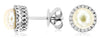 .25CT DIAMOND & AAA SOUTH SEA PEARL 14KT WHITE GOLD SOLITAIRE HALO STUD EARRINGS