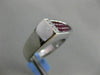 ESTATE 1.94CT DIAMOND & PRINCESS CUT AAA RUBY 18KT WHITE GOLD 3D MENS RING