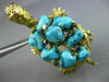 ESTATE WIDE 45.4CT DIAMOND & TURQUOISE 14K YELLOW GOLD HAPPY TURTLE PIN BROOCH