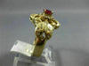 ESTATE WIDE .79CT DIAMOND & AAA RUBY 14K YELLOW GOLD FILIGREE ETOILE FLOWER RING