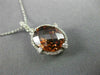 ESTATE 3.68CT DIAMOND & AAA SMOKY TOPAZ 14K WHITE GOLD OVAL HALO PENDANT #19843