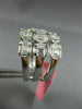 ESTATE LARGE 2.01CT DIAMOND 18KT WHITE GOLD 3D MULTI ROW SQUARE ANNIVERSARY RING