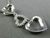 ESTATE .06CT DIAMOND 14KT WHITE GOLD 3D OPEN TRIPLE HEART FLOATING LOVE PENDANT