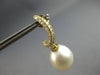 ESTATE LARGE .48CT DIAMOND & AAA SOUTH SEA PEARL 18KT YELLOW GOLD FUN HANGING EARRINGS