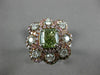 GIA LARGE 2.7CT MULTI COLOR DIAMOND 18K WHITE & ROSE GOLD FLOWER ENGAGEMENT RING