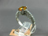 ESTATE 2CT DIAMOND & AAA YELLOW SAPPHIRE 14KT WHITE GOLD 3D OVAL ENGAGEMENT RING