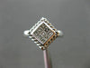 ESTATE WIDE .25CT DIAMOND 14KT WHITE GOLD SQUARE FILIGREE PROMISE RING #17683