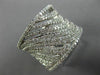 ESTATE LARGE 1.21CT DIAMOND 14K WHITE GOLD 3D MULTI WAVE SEMI ETERNITY LOVE RING