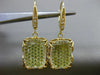 ESTATE LARGE 2.15CT DIAMOND & TOPAZ 18K YELLOW GOLD RECTANGULAR HANGING EARRINGS