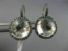 ESTATE MASSIVE 7.0CT CZ 14KT WHITE GOLD 3D ROUND HALO LEVERBACK HANGING EARRINGS