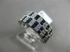 ESTATE WIDE 1.98CT DIAMOND & SAPPHIRE 14KT WHITE GOLD MILGRAIN ANNIVERSARY RING