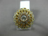 ESTATE WIDE .75CT ROUND DIAMOND 14K YELLOW GOLD 3D FILIGREE MILGRAIN FLOWER RING