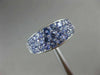 ESTATE WIDE 1.50CT AAA TANZANITE 14KT WHITE GOLD 3D THREE ROW PAVE FILIGREE RING
