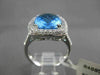 ESTATE LARGE 7.15CTW DIAMOND & AAA BLUE TOPAZ 14KT WHITE GOLD FILIGREE FUN RING
