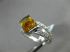 ESTATE 2.87CT DIAMOND & CITRINE 14KT WHITE GOLD 3D RECTANGULAR DIAGONAL FUN RING