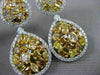 ESTATE LARGE 13.26CT FANCY YELLOW & WHITE DIAMOND 18KT TWO TONE HANGING EARRINGS
