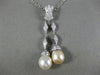 ESTATE .75CT DIAMOND & AAA SOUTH SEA PEARL 14KT WHITE GOLD LARIAT PENDANT #22110