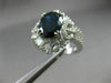 ESTATE LARGE 6.71CT DIAMOND & AAA SAPPHIRE 18KT WHITE GOLD 3D BALLERINA RING