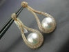 EXTRA LARGE 3.45CT DIAMOND & AAA SOUTH SEA PEARL 18KT ROSE GOLD HANGING EARRINGS
