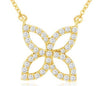 .23CT DIAMOND 14KT YELLOW GOLD DOUBLE INFINITY CRISS CROSS FLOWER LOVE NECKLACE