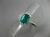 ANTIQUE 1.90CT DIAMOND & AAA COLOMBIAN EMERALD PLATINUM ENGAGEMENT RING #22258