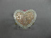 ESTATE .97CT WHITE & PINK DIAMOND 18KT ROSE GOLD HEART SHAPE INFINITY LOVE RING