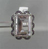 ESTATE FILIGREE 14KT WHITE 14.48CT RECTANGULAR AAA PINK AMETHYST GOLD RING