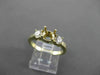 ESTATE .40CT DIAMOND 14KT YELLOW GOLD 3 STONE SEMI MOUNT ENGAGEMENT RING #21111