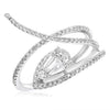 ESTATE .47CT DIAMOND 18KT WHITE GOLD 3D ROUND & BAGUETTE CLUSTER SIGNATURE RING