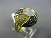 ESTATE LARGE 2.26CT MULTI COLOR DIAMOND 14KT YELLOW GOLD RAINBOW UMBRELLA RING
