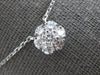 ESTATE .80CT DIAMOND 14KT WHITE GOLD 3D FLOWER BY THE YARD LOVE NECKLACE #27835