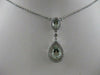 ESTATE 1.83CTW DIAMOND GREEN AMETHYST 14K WHITE GOLD HANGING HALO PENDANT #33582