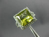 EXTRA LARGE 4.60CT DIAMOND & AAA GREEN AMETHYST 14KT WHITE GOLD 3D PRINCESS RING