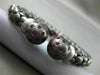ESTATE 1.20CT RUBY 14KT WHITE & BLACK GOLD 3D FLEXIBLE HAMMERED BANGLE BRACELET