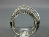 ESTATE WIDE 1.50CT DIAMOND 14KT WHITE GOLD 3D CRISS CROSS ANNIVERSARY RING #1040
