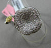 ESTATE LARGE 1.65CT DIAMOND 18K WHITE & YELLOW GOLD HANDCRAFTED FLOWER LEAF RING
