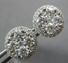 LARGE 2.03CT DIAMOND 18KT WHITE GOLD CLUSTER INVISIBLE FLOWER HALO STUD EARRINGS