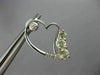 ESTATE .32CT DIAMOND & GREEN AMETHYST 14K WHITE GOLD 3 STONE HEART STUD EARRINGS
