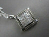 ESTATE LARGE 1.25CT PRINCESS DIAMOND 14KT WHITE GOLD 3D SQUARE INVISIBLE PENDANT