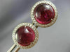 ESTATE LARGE 8.05CT DIAMOND & CABOCHON TOURMALINE 14KT WHITE GOLD HALO EARRINGS