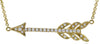 ESTATE .14CT DIAMOND 14KT YELLOW GOLD 3D ARROW TO YOUR HEART LOVE NECKLACE