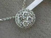 ESTATE .54CT DIAMOND 18KT WHITE GOLD 3D CLUSTER ROUND HALO FLOATING PENDANT 9mm