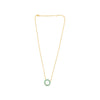 .88CT DIAMOND & AAA EMERALD 14KT YELLOW GOLD CIRCLE OF LIFE ADJUSTABLE NECKLACE