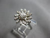 .45CT DIAMOND 14KT WHITE GOLD 3D ROUND MULTI LEAF FLOWER FRIENDSHIP RING #27962